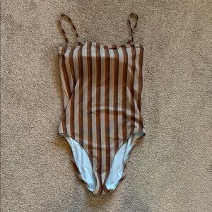 Aerie Sparkle Bandeau One Piece Swimsuit L